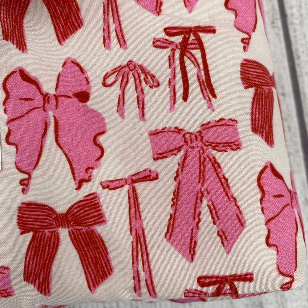 Berkshire Sheet Set KING Artist Series Pink Red Bow Ribbon Krissy Mast Whimsical